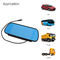 Blue Glass 7" Display Car Rear View Mirror Monitor Supports 2 Ways Video Input